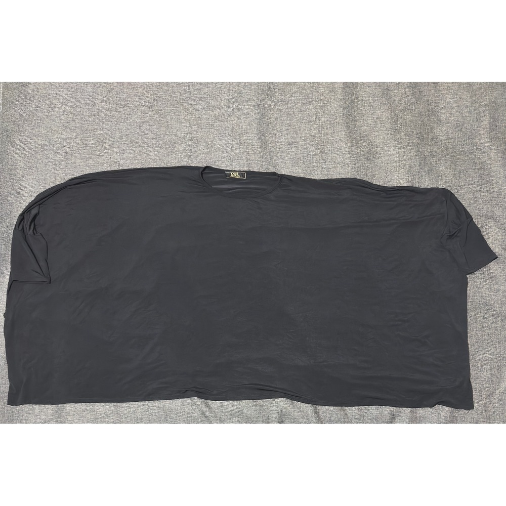 L&B Lucky & Blessed Womens 2X Top Dolman Sleeve Oversized Black Solid NT054